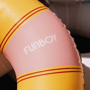 Pink and Yellow Orange Vintage striped tube float